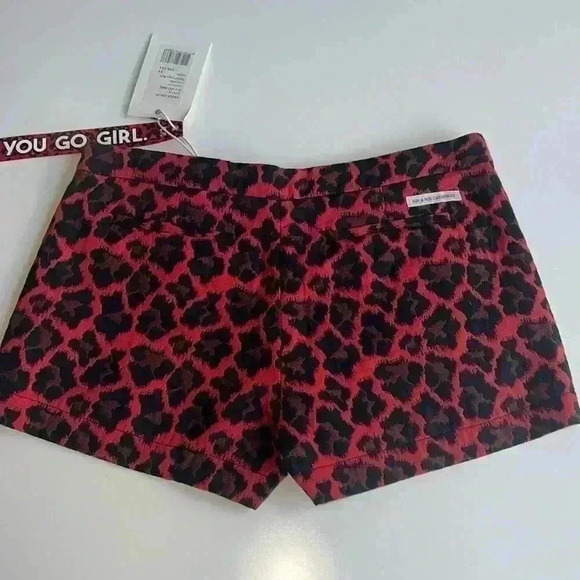 Nik & Nik Girl’s Red Leopard Shorts - Picture 2 of 6